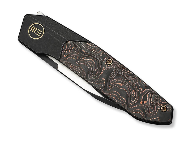 WE Knife Brr15 M390 Black Ti Copper Foil CF Black Stonewashed