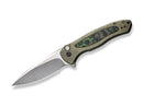 WE Knife Button Lock Kitefin Ltd Titanium CF Jungle Wear