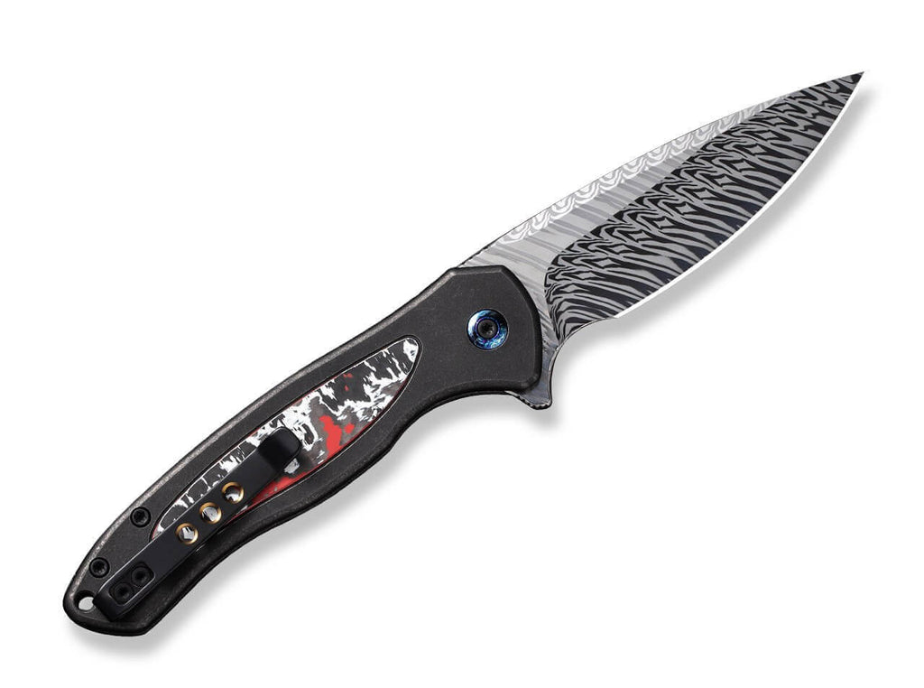 Button Lock Kitefin Ltd Titanium CF Nebula Damascus