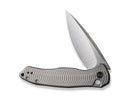 WE Knife Button Lock Kitefin Titanium Satin Grey