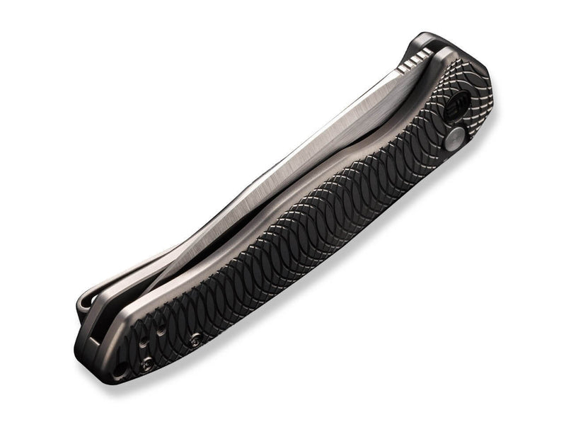 WE Knife Button Lock Kitefin Titanium Satin Grey