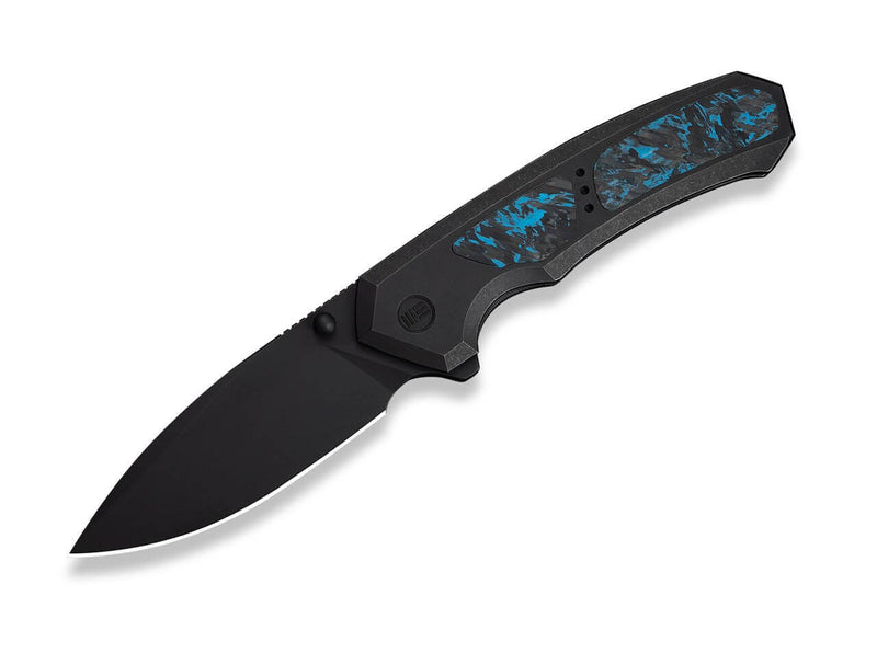 WE Knife Corwyn M390 Black Ti Blue CF Black Stonewash