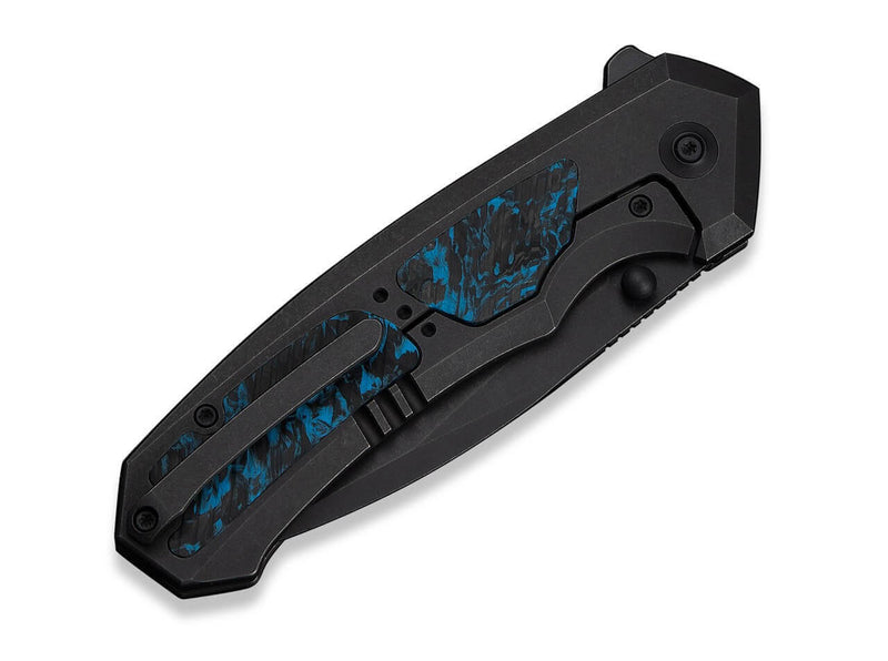 WE Knife Corwyn M390 Black Ti Blue CF Black Stonewash