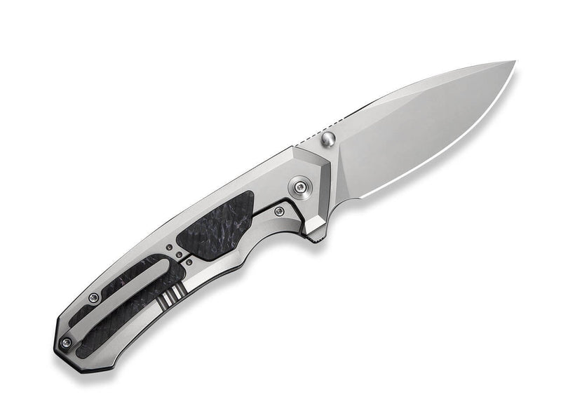 WE Knife Corwyn M390 Gray Ti Black & Pink CF