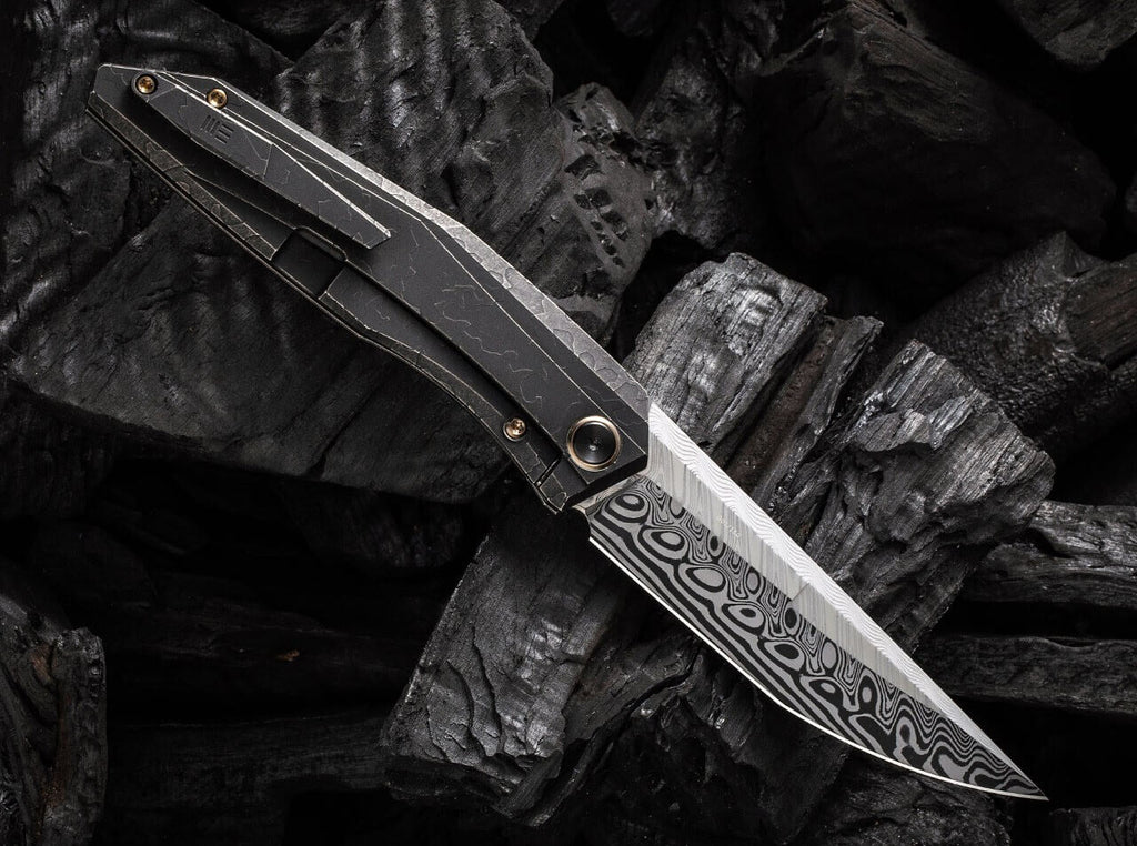 Cybernetic Titanium Black Etching Pattern Damascus