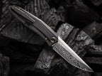 Cybernetic Titanium Black Etching Pattern Damascus