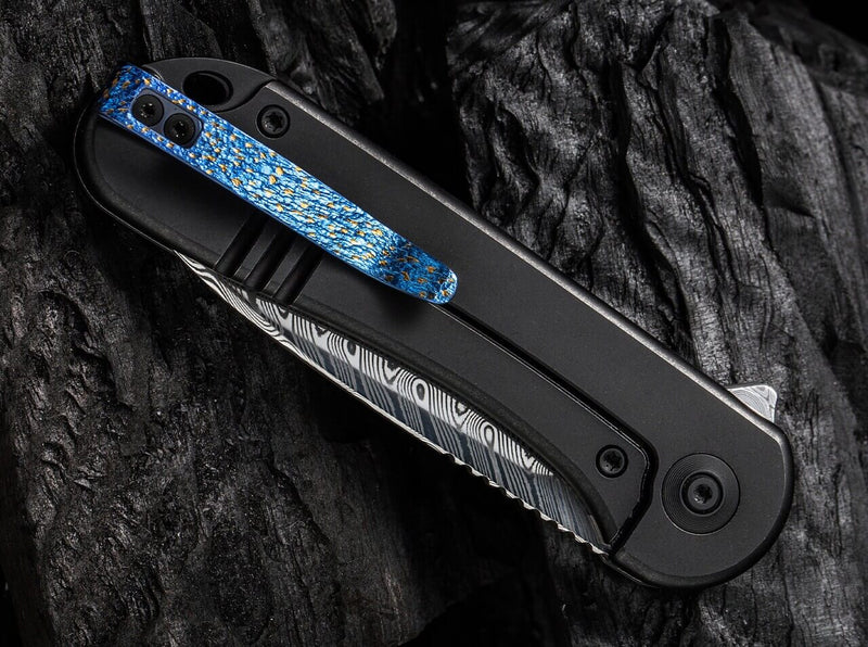 WE Knife Elementum Damascus Titanium Black