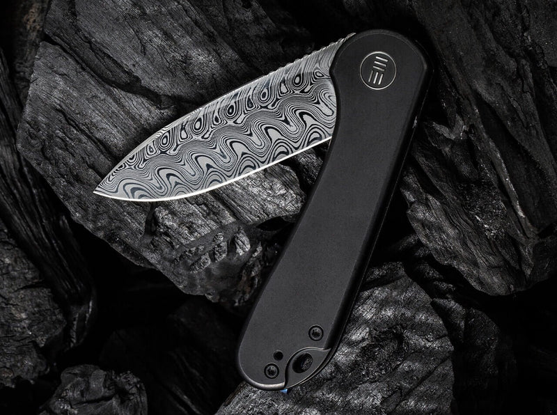 WE Knife Elementum Damascus Titanium Black