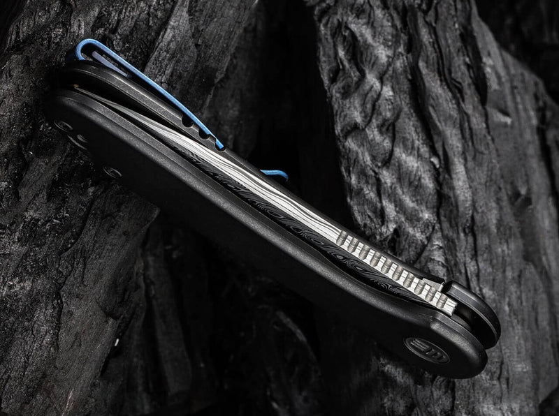 WE Knife Elementum Damascus Titanium Black