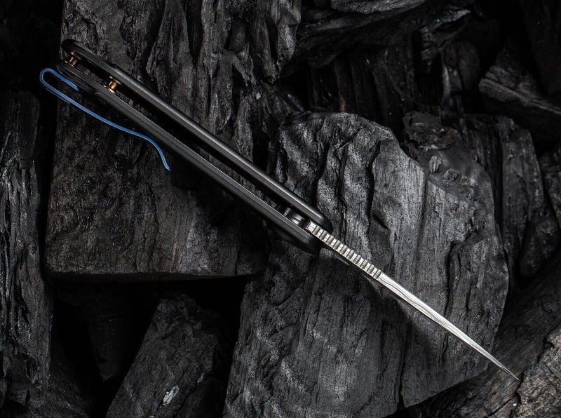 WE Knife Elementum Damascus Titanium Black