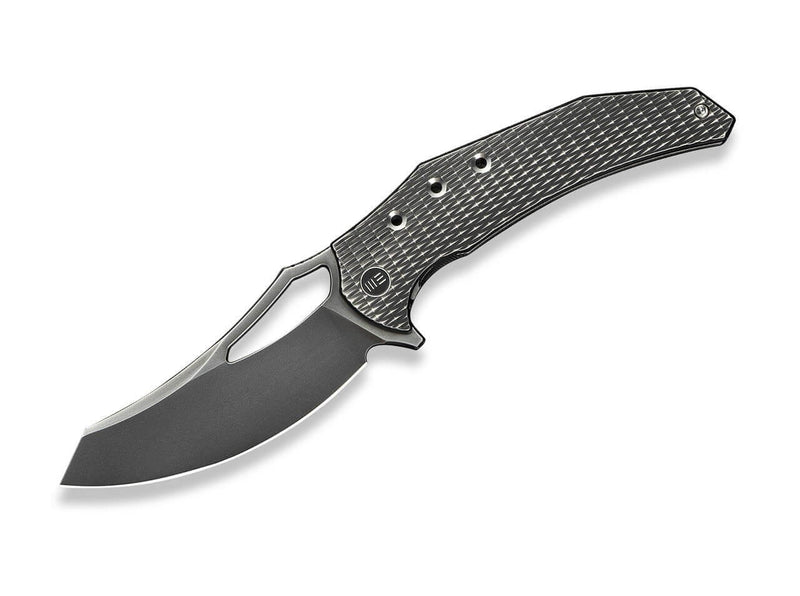 WE Knife Epaulette M390 Diamond Paterned Polished Gray