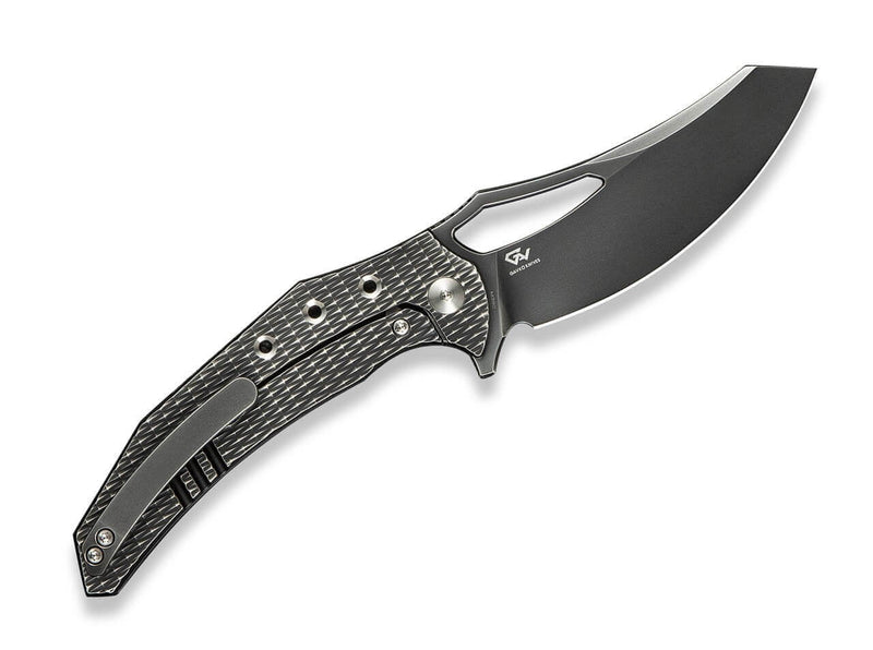 WE Knife Epaulette M390 Diamond Paterned Polished Gray