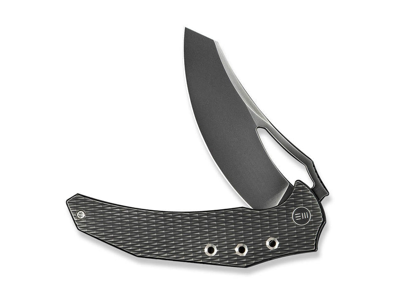 WE Knife Epaulette M390 Diamond Paterned Polished Gray