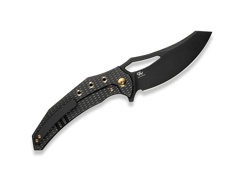WE Knife Epaulette M390 Diamond Patterned Black Ti