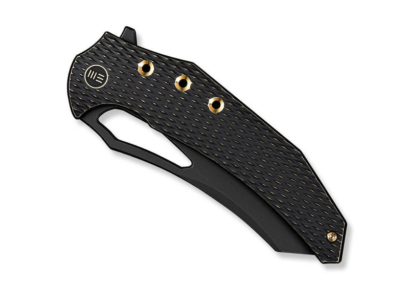 WE Knife Epaulette M390 Diamond Patterned Black Ti