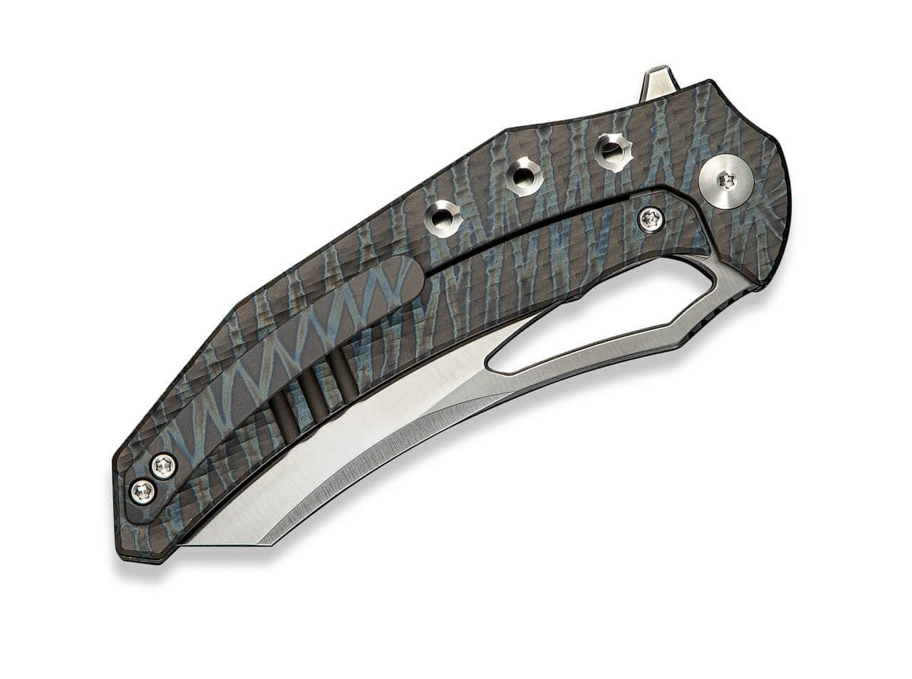 Epaulette M390 Diamond Patterned Tiger Stripe Flamed Ti