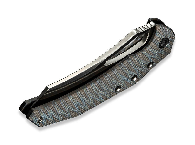 WE Knife Epaulette M390 Diamond Patterned Tiger Stripe Flamed Ti