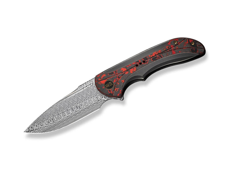 WE Knife Equivik Titanium Grey Lava Flow CF Damascus