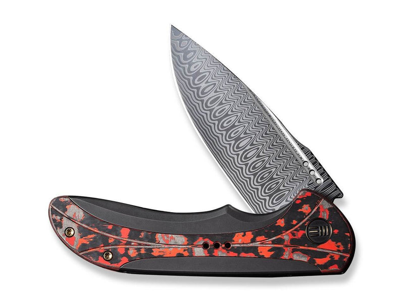 WE Knife Equivik Titanium Grey Lava Flow CF Damascus