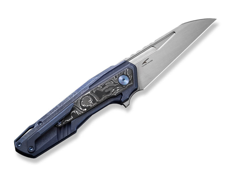 WE Knife Falcaria Titanium Blue Aluminum Foil CF