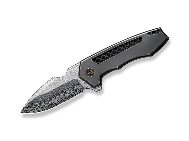 WE Knife Harpen Titanium Grey Damascus