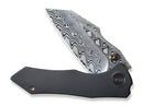 WE Knife High-Fin Titanium Black Hakkapella Damascus
