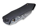 WE Knife High-Fin Titanium Black Hakkapella Damascus