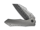 WE Knife High-Fin XL Damascus Titanium Crystalized Gray