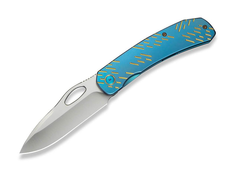 WE Knife Inmate 20CV Ti Blue Golden Raindrops