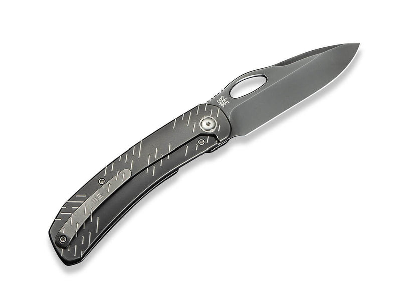 WE Knife Inmate 20CV Ti Polished Gray Satin Raindrops