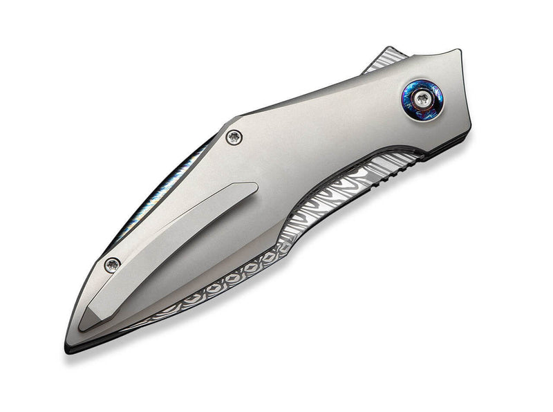 WE Knife Krait Snake Damascus Grey Ti