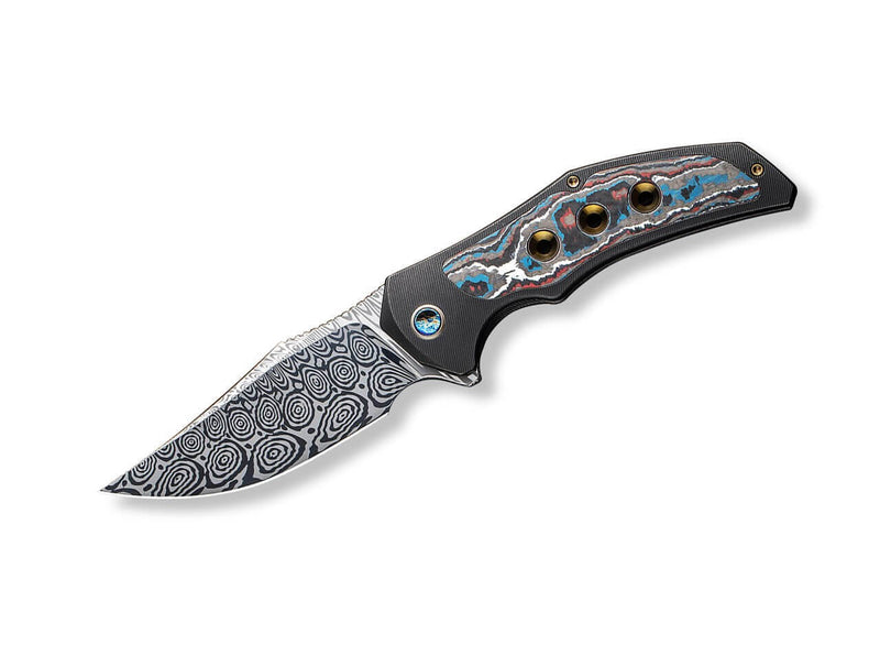 WE Knife Magnetron Black Nebula Fat Carbon Damascus