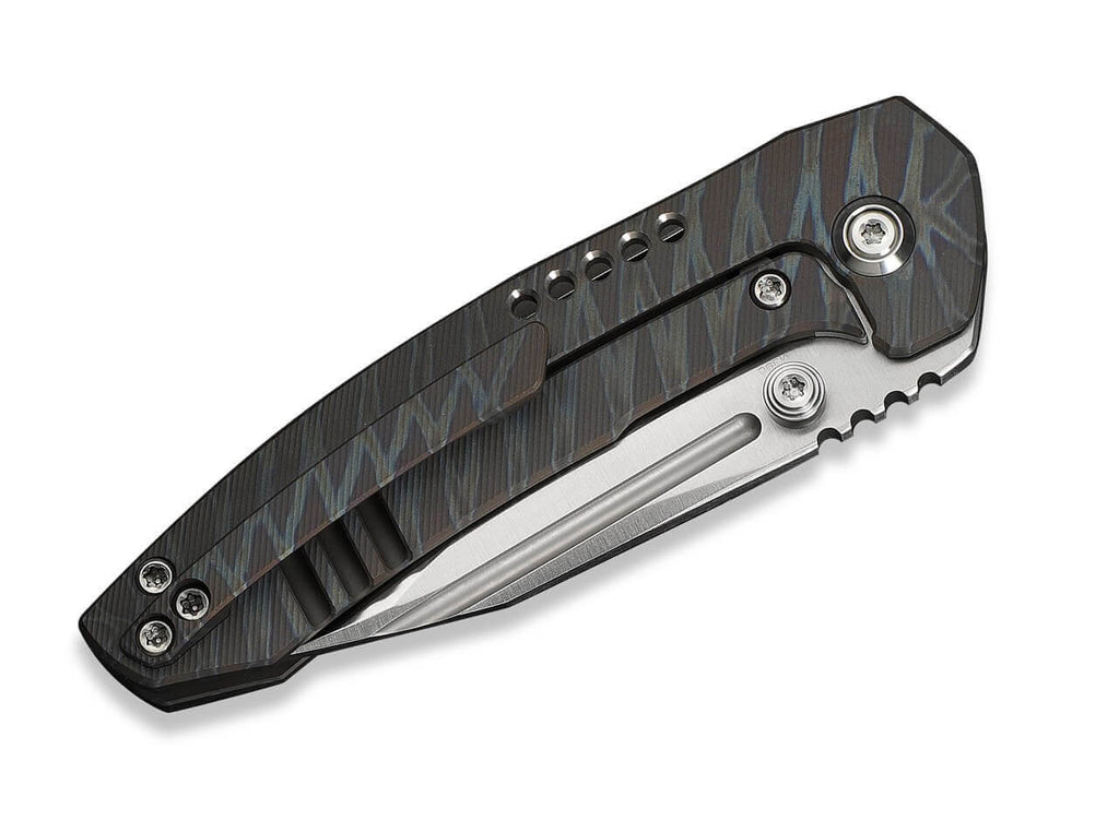 Micro Trogon M390 Flamed Ti Tiger Stripe