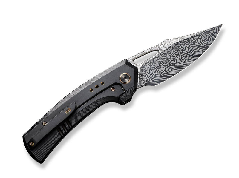 WE Knife Nefaris Ltd Titanium Black Nebula FAT CF Damascus