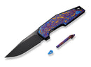 WE Knife OAO Titanium Black Timascus Purple Golden Blue