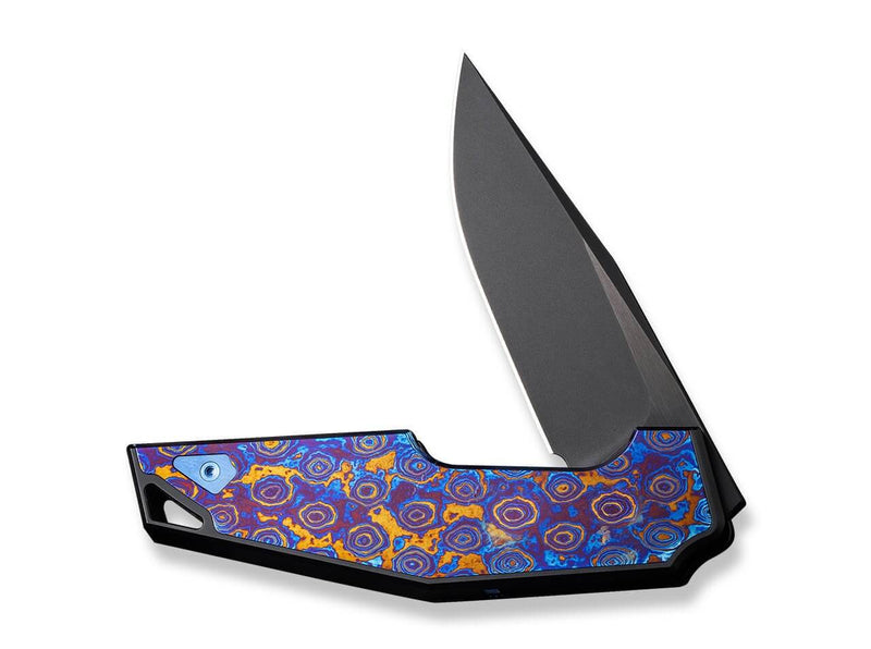 WE Knife OAO Titanium Black Timascus Purple Golden Blue