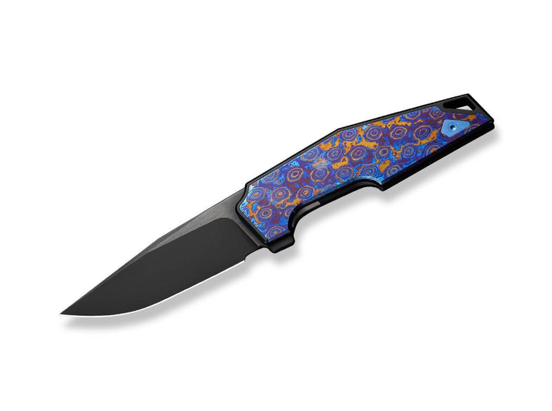 WE Knife OAO Titanium Black Timascus Purple Golden Blue