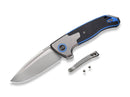 WE Knife Press Check Titanium G10 Black Blue DP