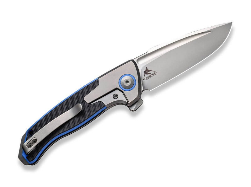WE Knife Press Check Titanium G10 Black Blue DP