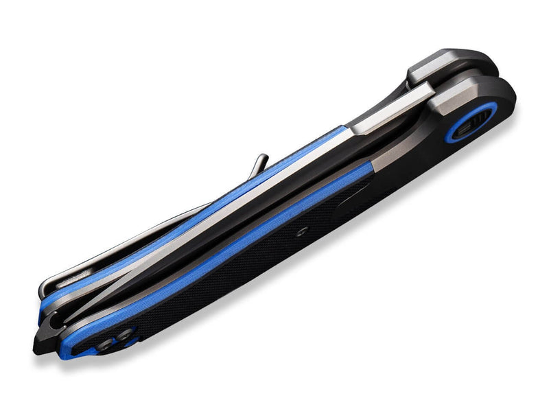 WE Knife Press Check Titanium G10 Black Blue DP