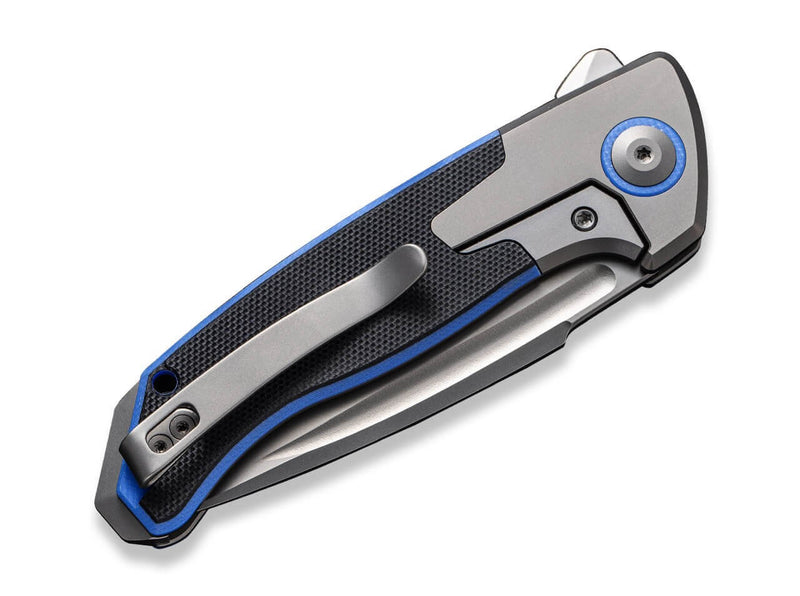 WE Knife Press Check Titanium G10 Black Blue DP