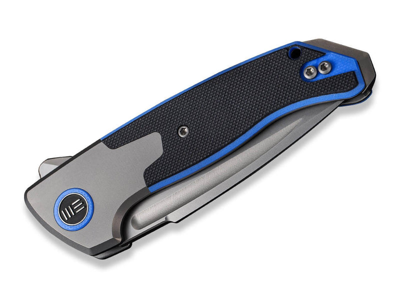 WE Knife Press Check Titanium G10 Black Blue DP