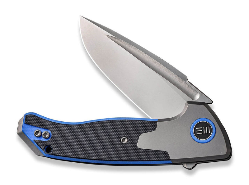 WE Knife Press Check Titanium G10 Black Blue DP
