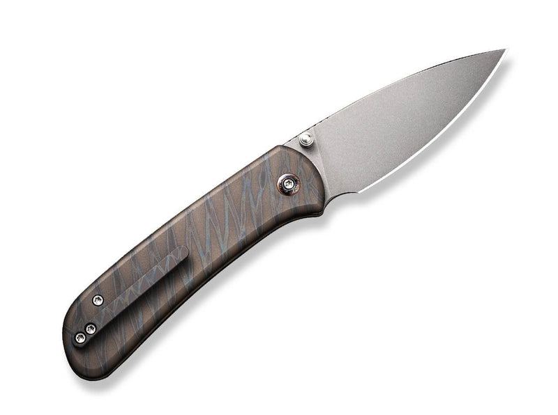 WE Knife Qubit Titanium Grey Tiger Stripe