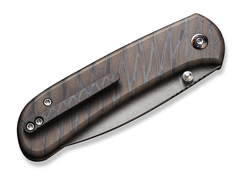 WE Knife Qubit Titanium Grey Tiger Stripe