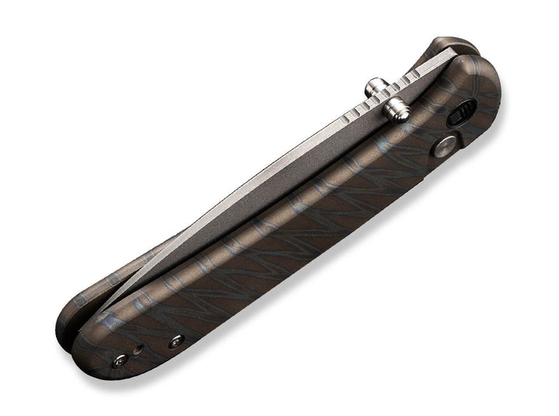 WE Knife Qubit Titanium Grey Tiger Stripe