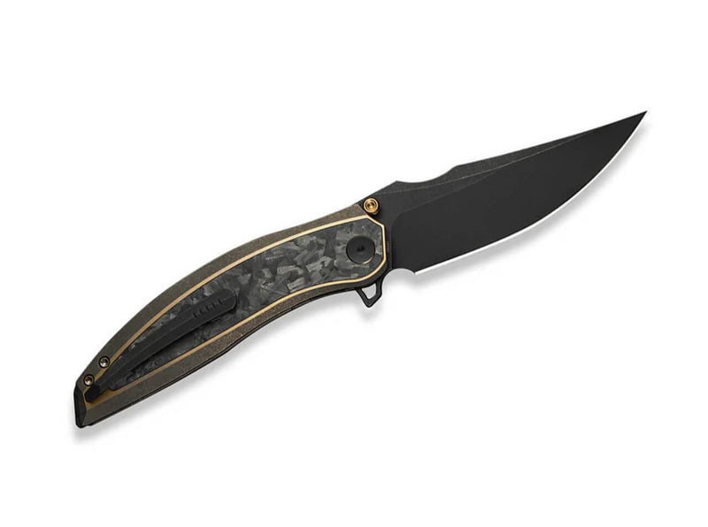 WE Knife Quinseris M390 Ti Bronze Shredded CF Black Stonewashed