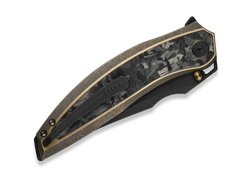 WE Knife Quinseris M390 Ti Bronze Shredded CF Black Stonewashed