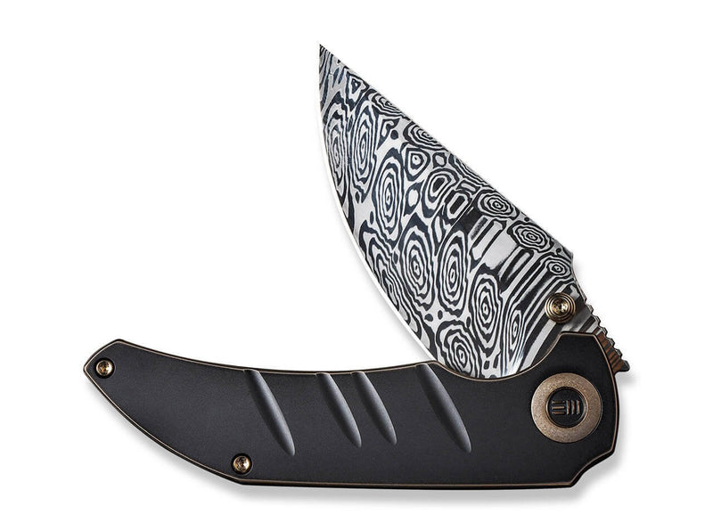 WE Knife Riff-Raff Bronze & Black Titanium Damascus