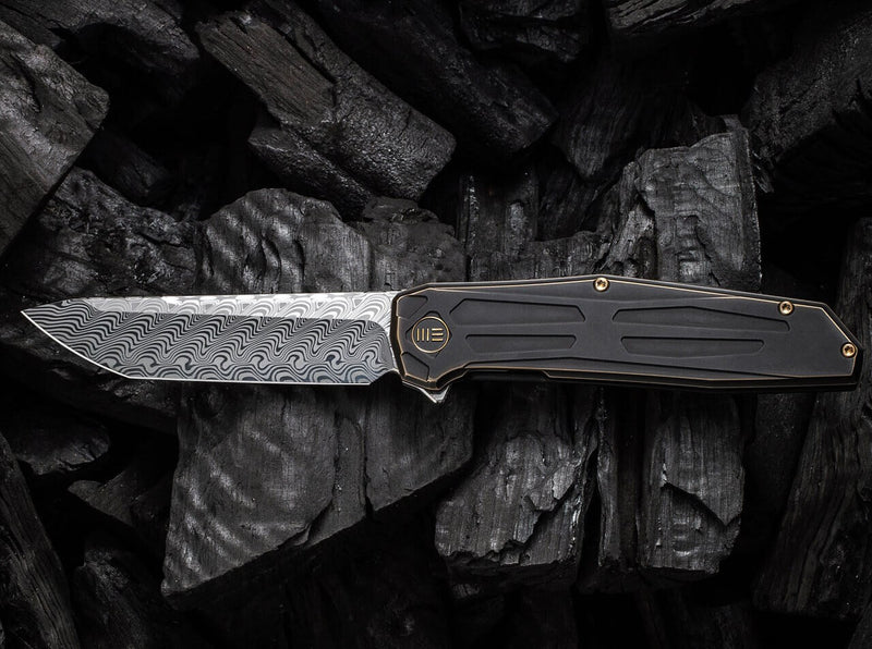 WE Knife Shadowfire Titanium Black & Bronze Damascus